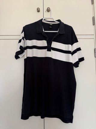 Polo H&M Rayas Azul Marino Talla M