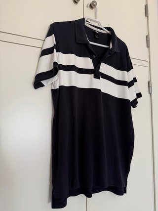 Polo H&M Rayas Azul Marino Talla M