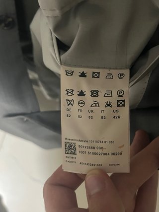 Abito Uomo Hugo Boss Grigio Tg. 52