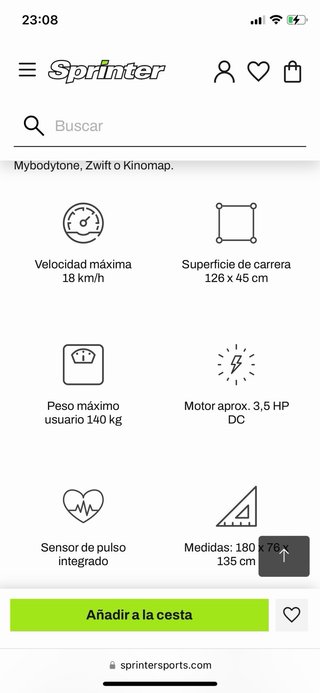 Cinta de correr Bodytone plegable