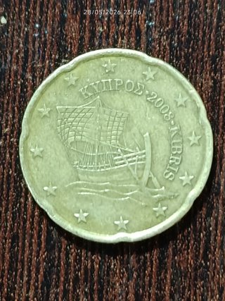 Moneda 20 céntimos Chipre 2008