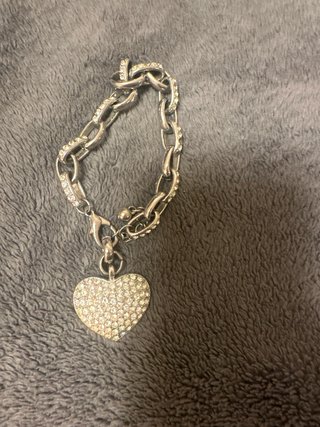 Pulsera Guess Corazón Brillante Plata