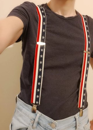 Coppia bretelle vintage anni 80 bandiera USA e Boy