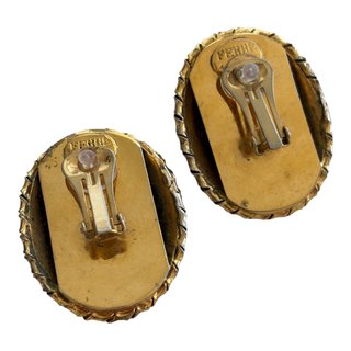 Pendientes clip Gianfranco Ferré dorados vintage