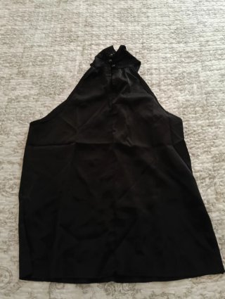 Top Halter Satén Negro Talla S