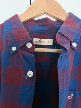 Camisa Hollister cuadros azul y rojo