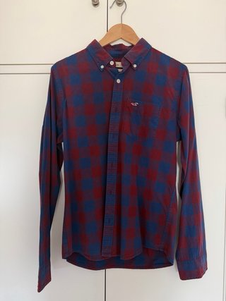 Camisa Hollister cuadros azul y rojo