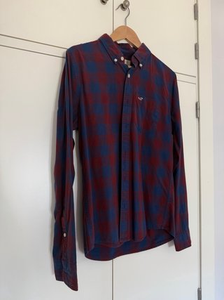 Camisa Hollister cuadros azul y rojo