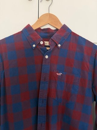 Camisa Hollister cuadros azul y rojo