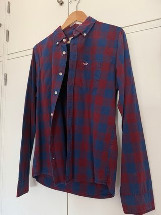 Camisa Hollister cuadros azul y rojo