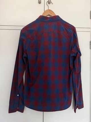 Camisa Hollister cuadros azul y rojo