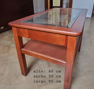 Mesa de centro madera y cristal