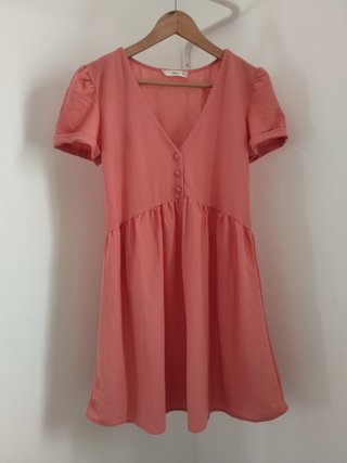 Vestido corto rosa empolvado Mango MNG Talla XS