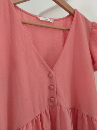 Vestido corto rosa empolvado Mango MNG Talla XS
