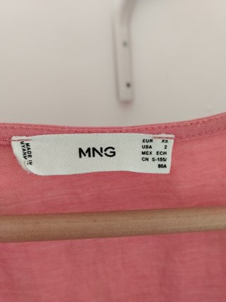 Vestido corto rosa empolvado Mango MNG Talla XS
