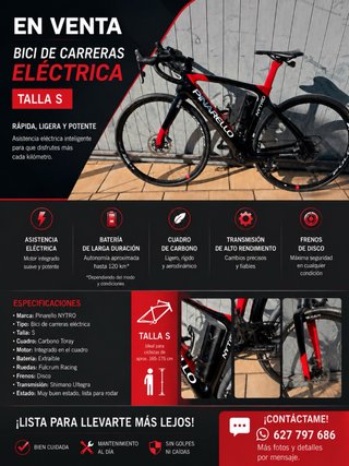 Bici Carreras Eléctrica Pinarello NYTRO Talla S