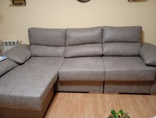 Chaiselongue gris oscuro casi nuevo