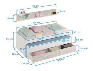 Cama nido de madera y tela