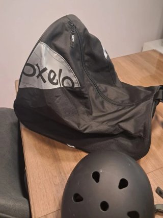 Patines Oxelo Talla 40 Casco, protecciones y bolsa