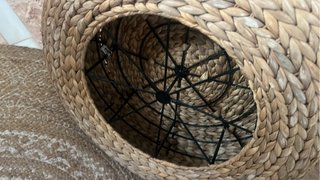 Pouf rotondo in giuta e vimini