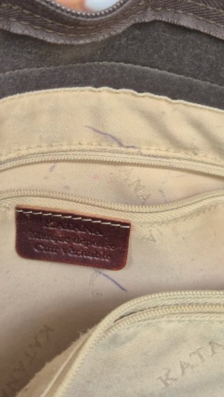 Mochila de cuero marrón