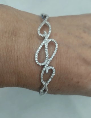 Pulsera rígida plata circonitas