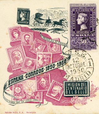 Sellos España Centenario Correos 1850-1950