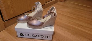 Alpargatas El Capote Cuña Metalizada Cobriza