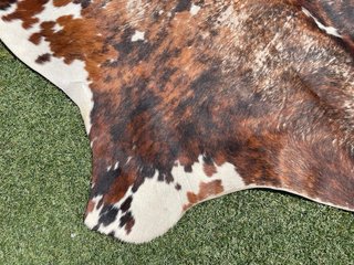 Alfombra Piel Vaca Marrón y Blanca
