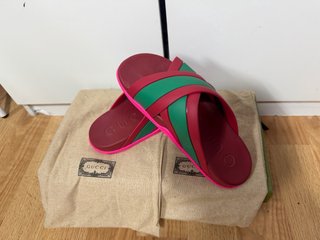 Sandalias Gucci Mujer Verde y Rojo
