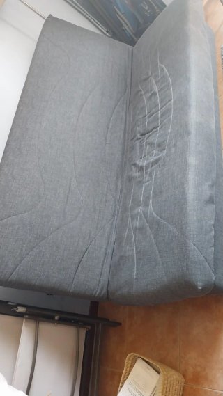Sofá cama tipo libro de color gris
