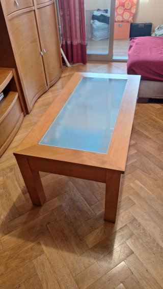 Mesa de centro madera y cristal
