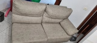Sillón beige de tela