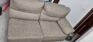 Sillón beige de tela