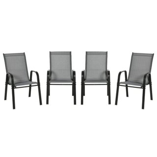 Set di 4 sedie da esterno grigie