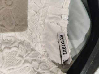 Vestido blanco encaje manga larga