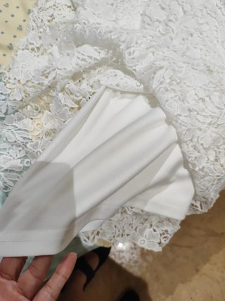 Vestido blanco encaje manga larga