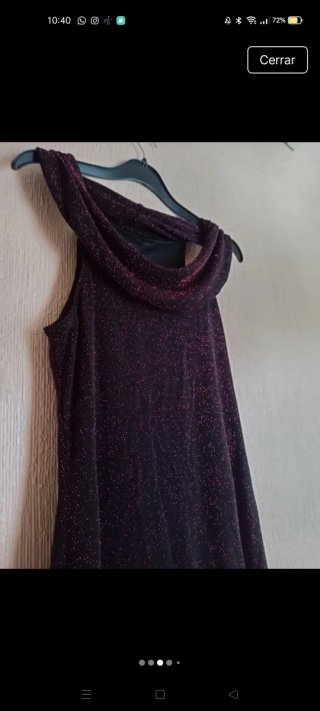 Vestido de fiesta lentejuelas negro y rojo