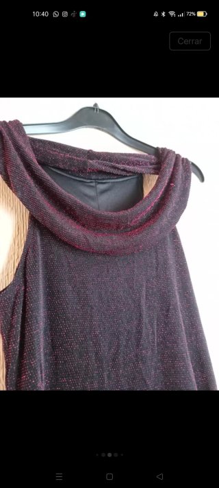 Vestido de fiesta lentejuelas negro y rojo