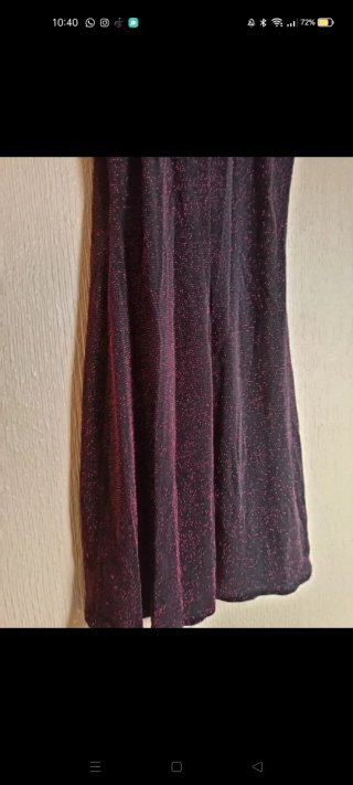 Vestido de fiesta lentejuelas negro y rojo