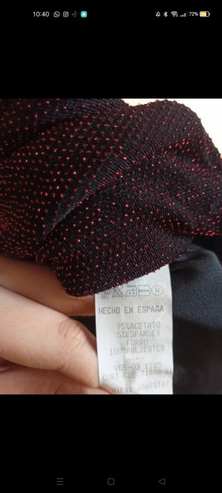 Vestido de fiesta lentejuelas negro y rojo