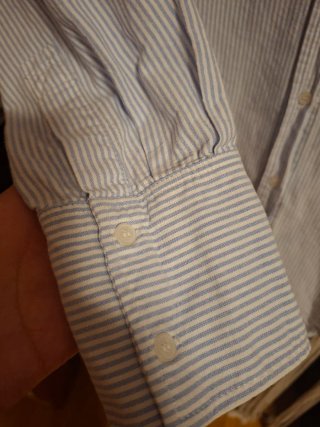 Camisa Zara Rayas Azul y Blanco Talla S