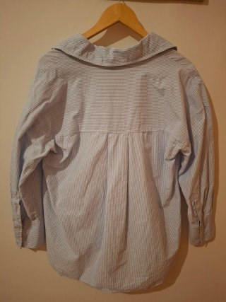 Camisa Zara Rayas Azul y Blanco Talla S