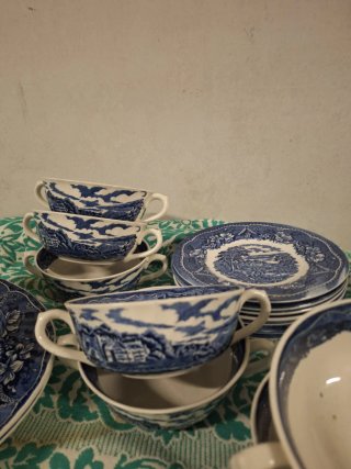 Vajilla Barrats Azul y Blanco Cerámica