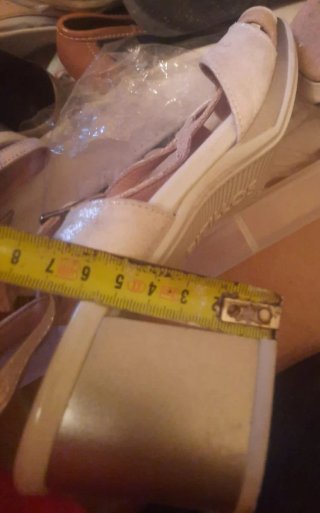 Zapatos Pitillos Talla 39 Beige/Oro