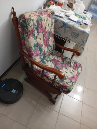 Butaca Mecedora Madera y Tela
