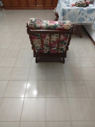 Butaca Mecedora Madera y Tela