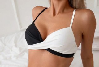 Bikini Top Negro y Blanco