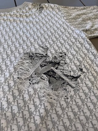 Camiseta Dior x Daniel Arsham Oblique Gris/Blanco