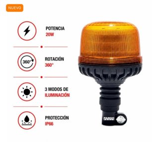 Girofaro LED Fargo Tools 20W 12-24V 3 Funciones